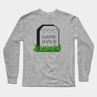 Game Over Tombstone 8bit Long Sleeve T-Shirt